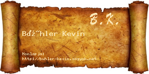 Bühler Kevin névjegykártya